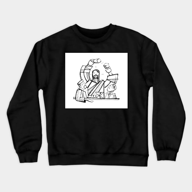 Jesus Eucharist Shared Bread Crewneck Sweatshirt by bernardojbp